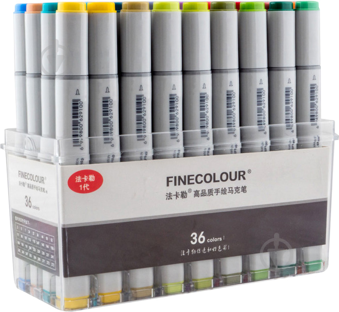 Набір двосторонніх маркерів FINECOLOUR Sketchmarker 36 кольорів EF100-TB36 різнокольоровий - фото 3