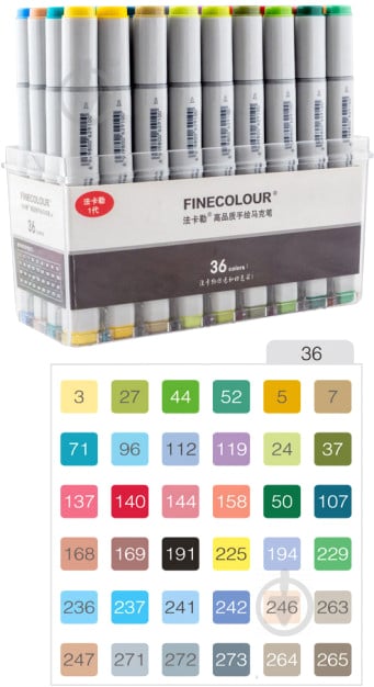 Набор двусторонних маркеров FINECOLOUR Sketchmarker 36 цветов EF100-TB36 разноцветный - фото 4