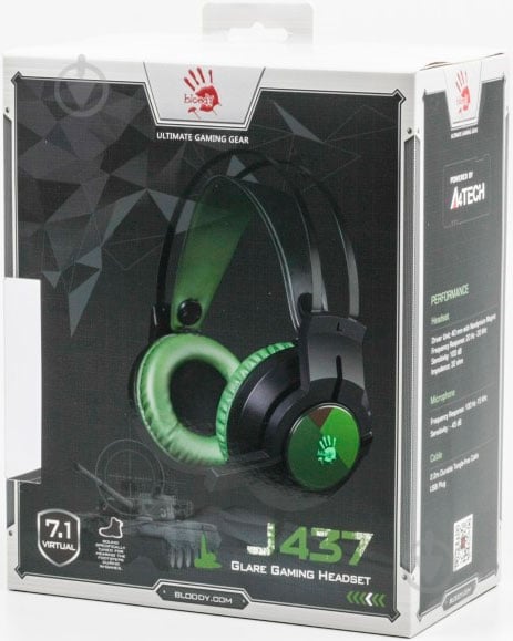 Гарнітура A4Tech J437 Bloody (Army Green) army green - фото 4