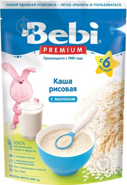 Каша молочная Bebi от 6 месяцев Premium рисовая 8606019653149 200 г - фото 1