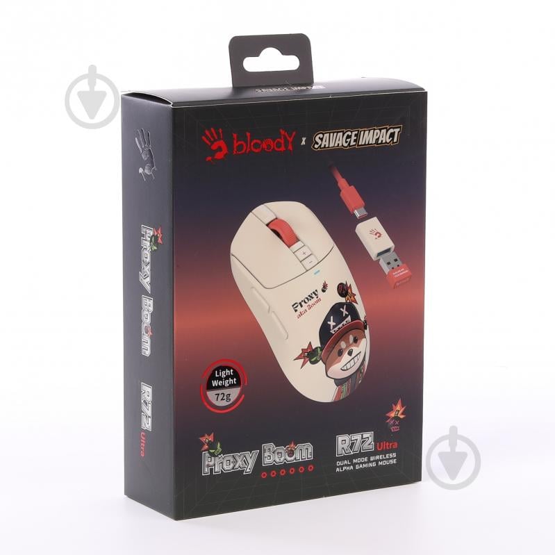 Ігрова миша BLOODY 2.4 ГГц, 20000 CPI, сенсор Alpha 20K Engine white (R72 Ultra (Proxy Boom)) - фото 11 Ігрова миша BLOODY 2.4 ГГц, 20000 CPI, сенсор Alpha 20K Engine white (R72 Ultra (Proxy Boom)) - фото 11