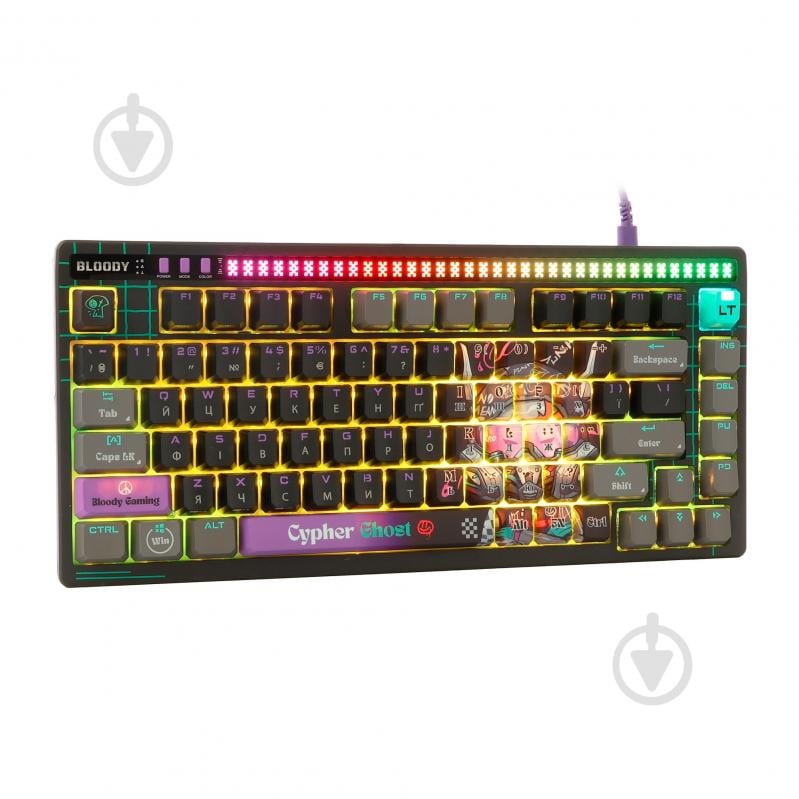 Клавиатура игровая BLOODY (AT75 (Cypher Ghost)) Alpha Optical Switch black - фото 8