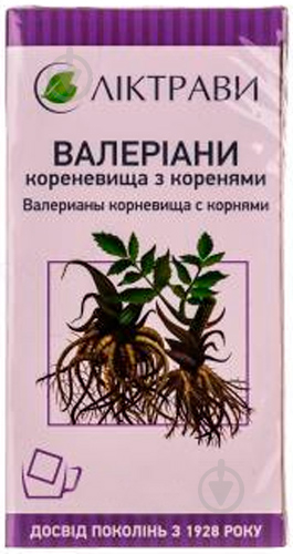 Валеріани кореневища з коренями по 100 г у пач. з внут. пак. пакетик - фото 1