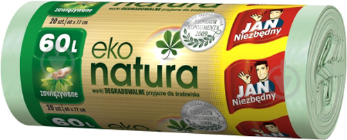 Мішки для побутового сміття Jan Niezbedny стандартні 60 л 20 шт. (Еko natura) - фото 1