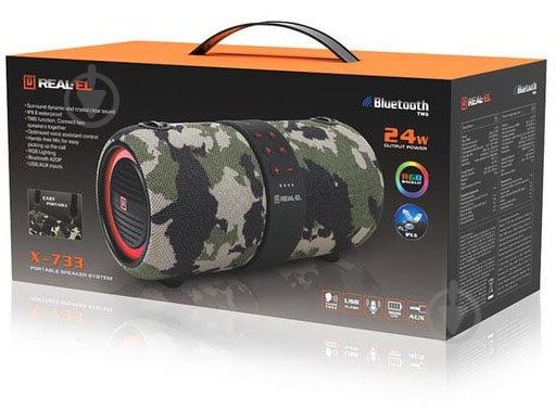 Портативна колонка Real-el X-733 2.0 camo (EL121600020) - фото 11