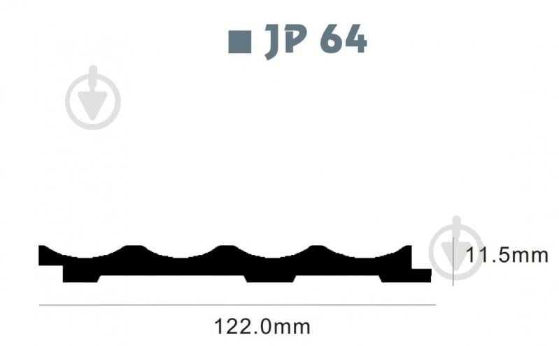 Рейкова панель 3D 119х12х2900 мм (JP64-2227) - фото 3
