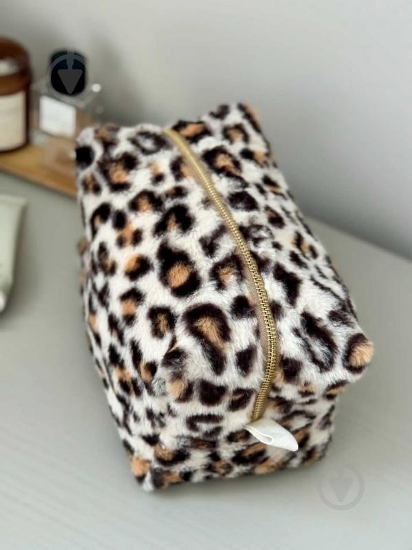 Косметичка MISO accessory мех Светлый Лео - фото 3