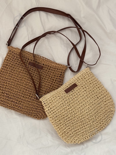 Сумка MISO accessory плетеная кожаная нашивка карамель - фото 3 Сумка MISO accessory плетеная кожаная нашивка карамель - фото 3
