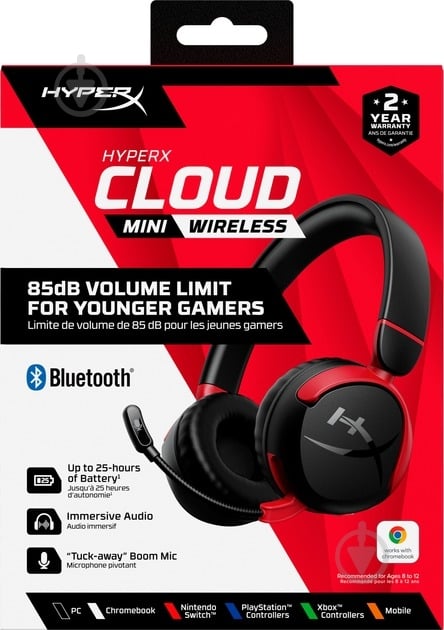 Наушники HyperX Cloud Mini Wireless black/red (7G8F1AA) - фото 12