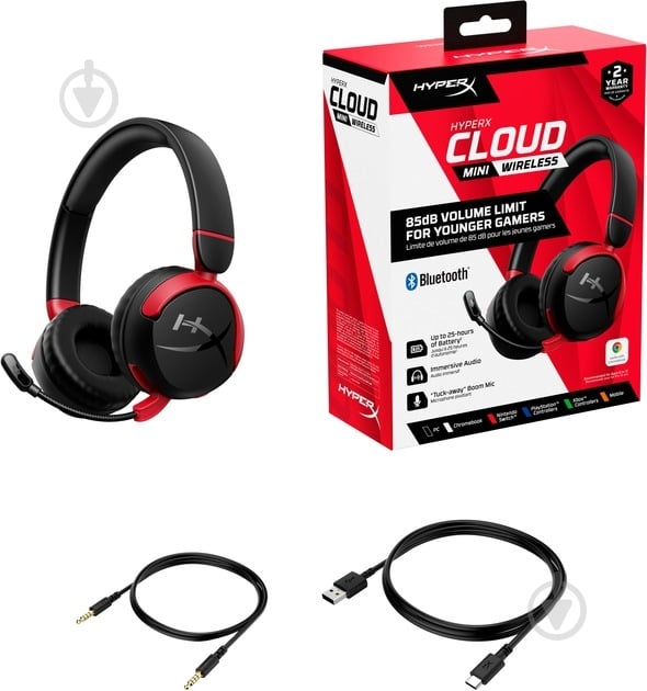 Наушники HyperX Cloud Mini Wireless black/red (7G8F1AA) - фото 9