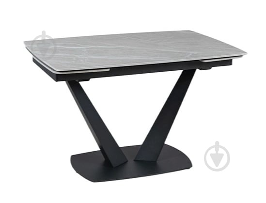 Стол обеденный Prestol Саймон 1200(1800)x800x750мм серый/черный - фото 1