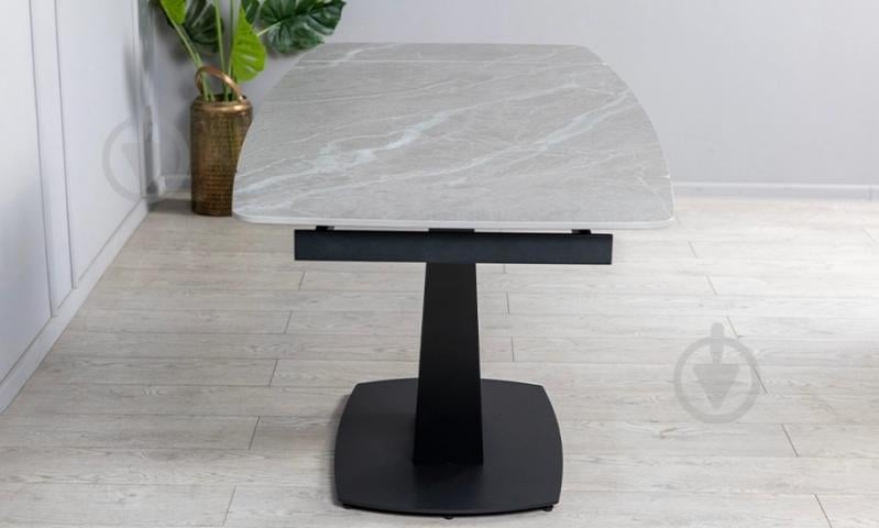 Стол обеденный Prestol Саймон 1200(1800)x800x750мм серый/черный - фото 6