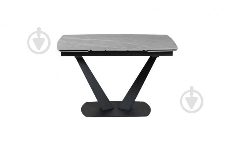 Стол обеденный Prestol Саймон 1200(1800)x800x750мм серый/черный - фото 2