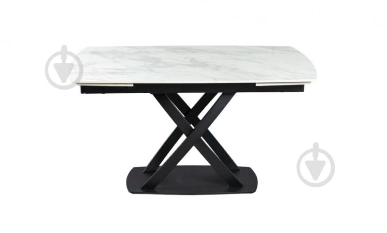 Стол обеденный Prestol Пиано 1400(2000)x900x750мм белый/черный - фото 2