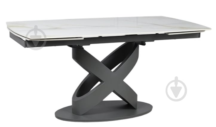 Стол обеденный Prestol Ричмонд 1600(2400)x900x750мм молочный/графит - фото 1