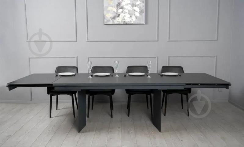 Стол обеденный Prestol Лео 1800(2960)x900x750мм черный/графит - фото 10