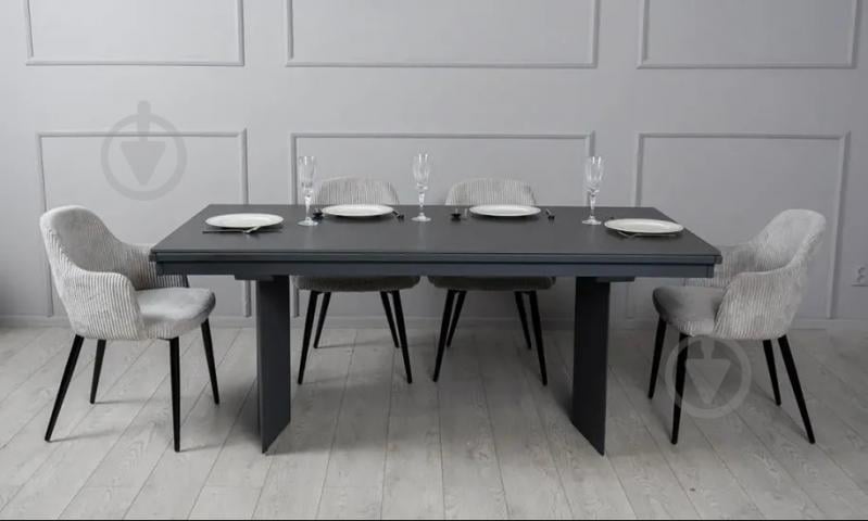 Стол обеденный Prestol Лео 1800(2960)x900x750мм черный/графит - фото 8