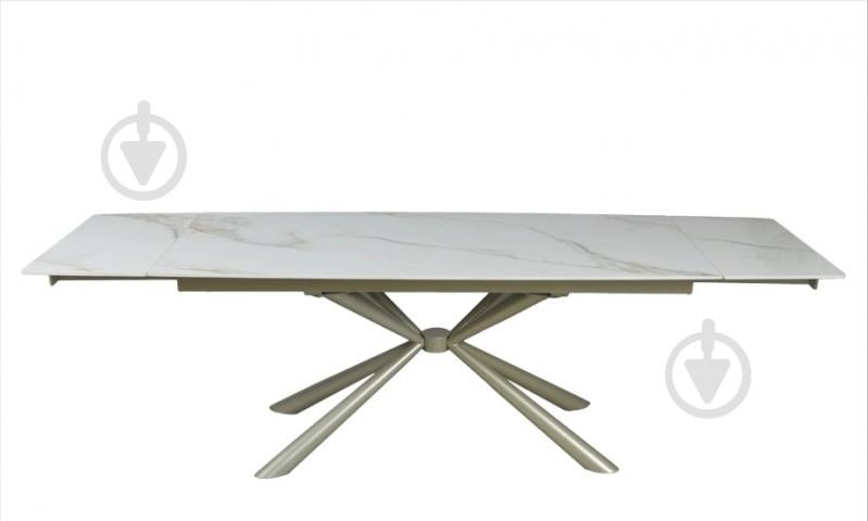 Стол обеденный Prestol Рим 1800(2600)x900x750мм белый/шампань - фото 5