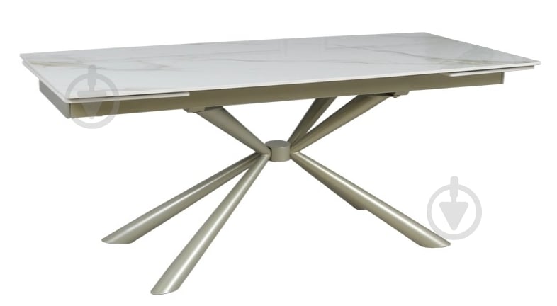 Стол обеденный Prestol Рим 1800(2600)x900x750мм белый/шампань - фото 1