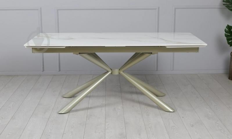 Стол обеденный Prestol Рим 1800(2600)x900x750мм белый/шампань - фото 6