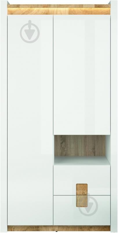 Шкаф BRW Alameda 2010х1020х600 мм белый глянец/ дуб вестминстер (S420-SZF2D2S-BIP/DWM/BIP) - фото 1 Шкаф BRW Alameda 2010х1020х600 мм белый глянец/ дуб вестминстер (S420-SZF2D2S-BIP/DWM/BIP) - фото 1