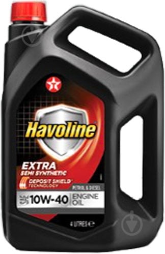 Моторное масло полусинтетическое Texaco Havoline Extra 10W-40 4 л (HAV EXTRA 10W40 4L) - фото 1