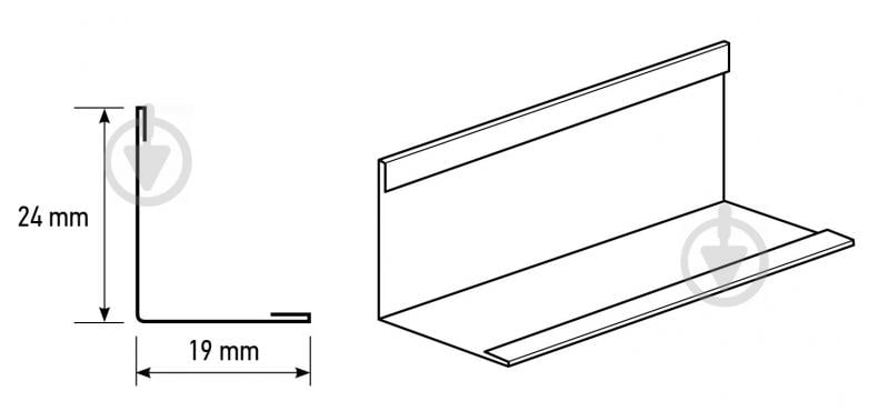 Кутник пристінний KRAFT Fortis L 3000x19x24 мм білий - фото 2