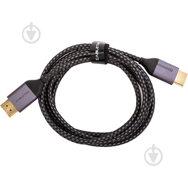 Кабель CableTime HDMI (M) - HDMI (M), 2.1V, 32AWG, 8K Ultra HD 2 м black (CA914654) - фото 3 Кабель CableTime HDMI (M) - HDMI (M), 2.1V, 32AWG, 8K Ultra HD 2 м black (CA914654) - фото 3