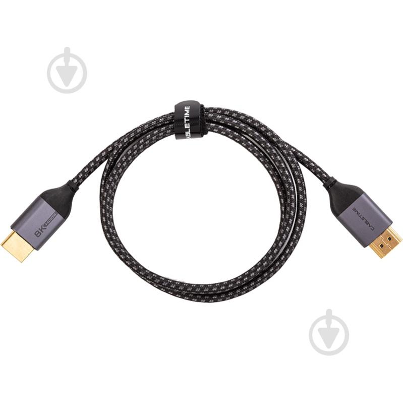 Кабель CableTime HDMI (M) - HDMI (M), 2.1V, 32AWG, 8K Ultra HD 1 м black (CA914661) - фото 1 Кабель CableTime HDMI (M) - HDMI (M), 2.1V, 32AWG, 8K Ultra HD 1 м black (CA914661) - фото 1