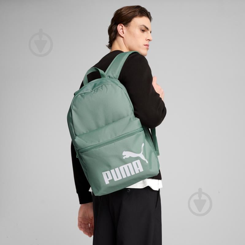 Рюкзак Puma PHASE Backpack 09116407 22 л зеленый - фото 5