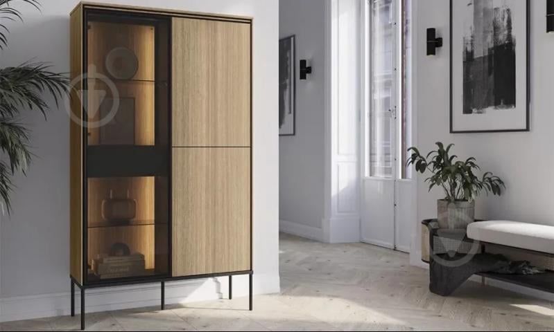 Витрина FRISCO Виссо 3д 1580х910х340 мм черный / дуб - фото 5 Витрина FRISCO Виссо 3д 1580х910х340 мм черный / дуб - фото 5