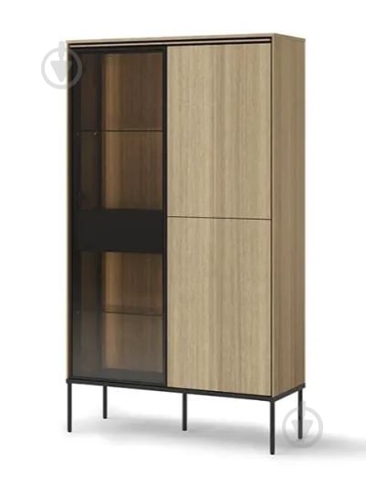 Витрина FRISCO Виссо 3д 1580х910х340 мм черный / дуб - фото 1 Витрина FRISCO Виссо 3д 1580х910х340 мм черный / дуб - фото 1