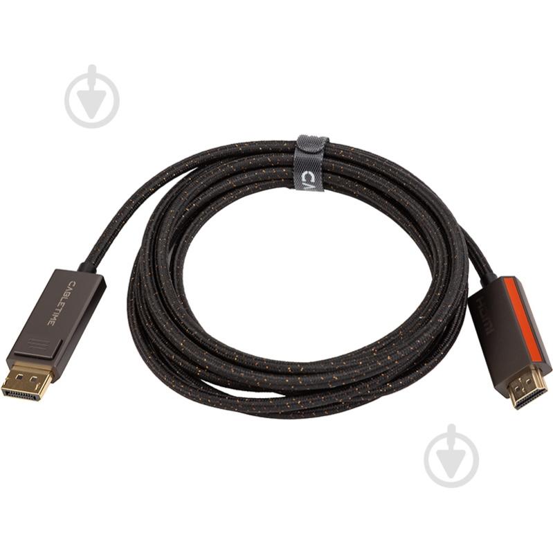 Кабель CableTime DisplayPort - HDMI, 8K, V2.1 3 м black (CA914081) - фото 2 Кабель CableTime DisplayPort - HDMI, 8K, V2.1 3 м black (CA914081) - фото 2