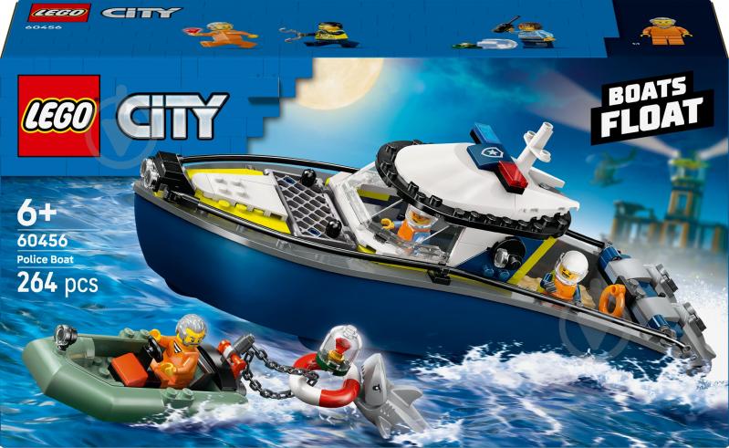 Конструктор LEGO City Переслідування на поліцейському катері 60456 - фото 1 Конструктор LEGO City Переслідування на поліцейському катері 60456 - фото 1