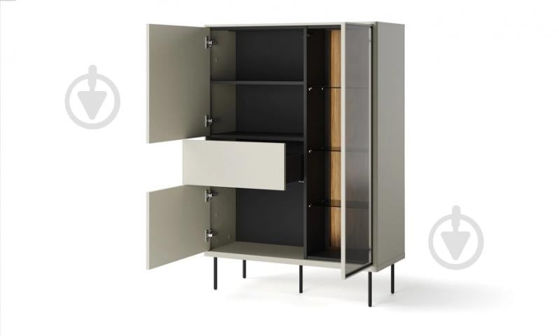 Вітрина FRISCO Епіро 2д1ш1в 1400х990х410 мм чорний / кашемір - фото 2 Вітрина FRISCO Епіро 2д1ш1в 1400х990х410 мм чорний / кашемір - фото 2