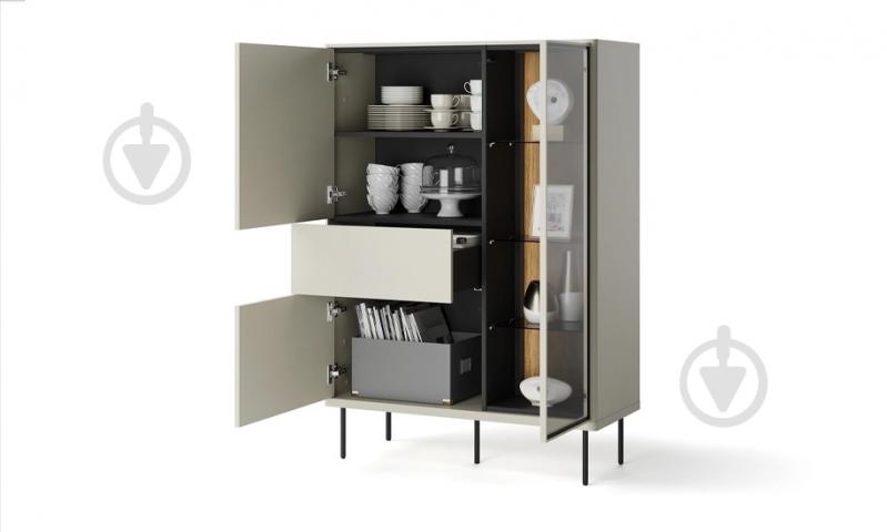 Вітрина FRISCO Епіро 2д1ш1в 1400х990х410 мм чорний / кашемір - фото 3 Вітрина FRISCO Епіро 2д1ш1в 1400х990х410 мм чорний / кашемір - фото 3