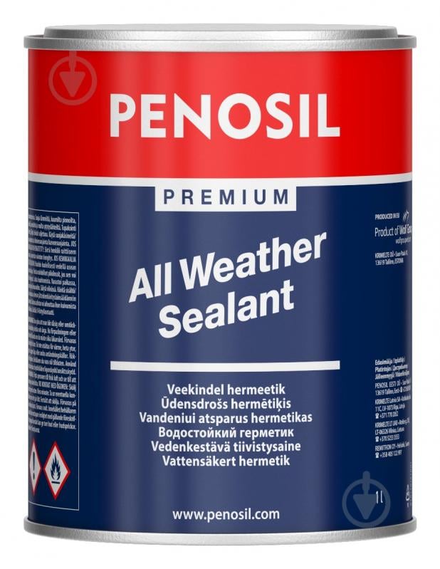 Герметик каучуковый PENOSIL Premium All Weather Sealand прозрачный 1 л - фото 1