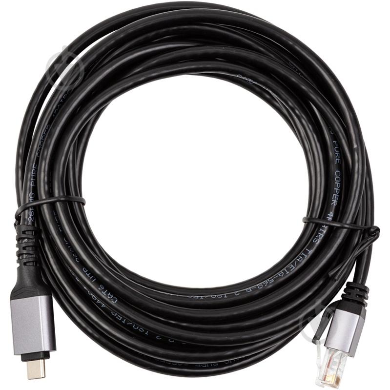 Кабель PowerPlant USB Type-C — RJ45 5 м black (CA914944) - фото 1 Кабель PowerPlant USB Type-C — RJ45 5 м black (CA914944) - фото 1