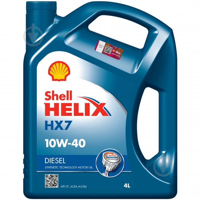 Моторное масло SHELL Helix Diesel HX7 10W-40 4 л (HELIX D HX7 10W40 4L) - фото 1