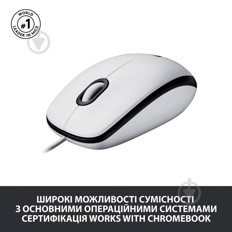 Мышь Logitech M100 EMEA white (910-006764) - фото 4