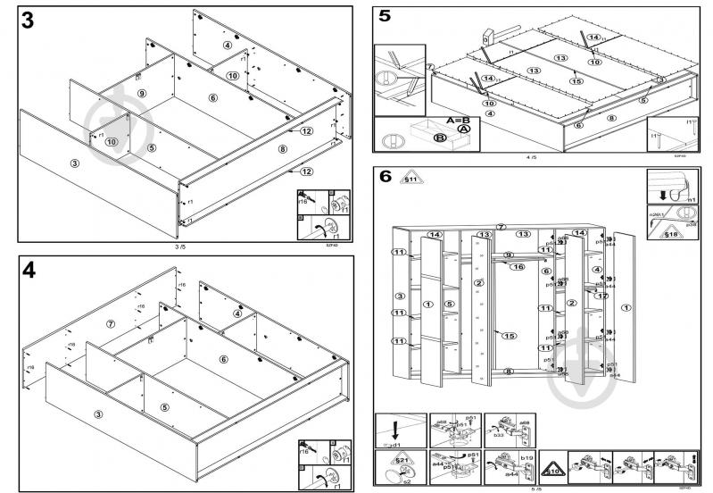 Шкаф BRW Україна 4D Liberty дуб сонома/белый глянец - фото 4