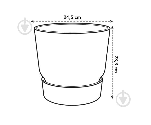 Вазон пластиковый Elho Greenville круглый 7,6 л светло-серый (345716) - фото 2