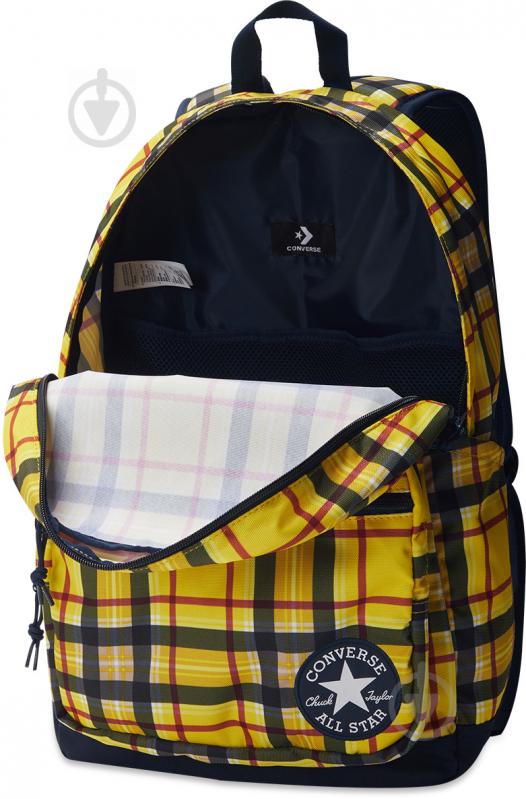 Рюкзак Converse Go 2 Backpack YELLOW_PLAID/OBSIDIAN 10019901-745 чорний із жовтим - фото 3