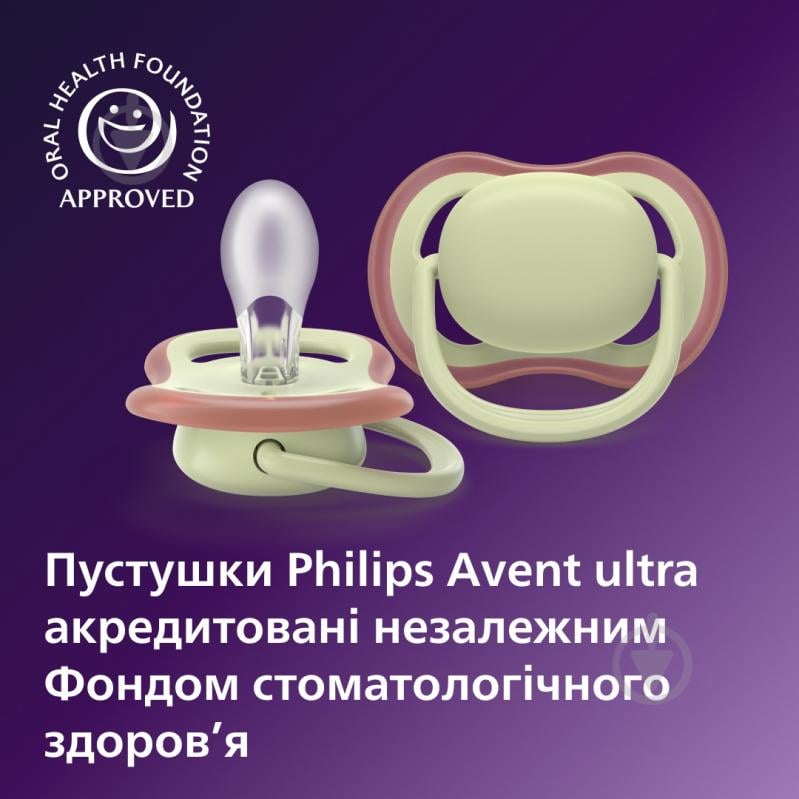 Набор пустышек Philips Avent Пустышка силиконовая, Ultra Air, 18+ мес., желто-зеленая. - фото 6