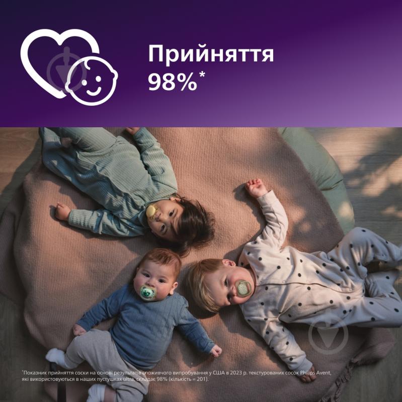 Набор пустышек Philips Avent Пустышка силиконовая, Ultra Air, 18+ мес., желто-зеленая. - фото 7
