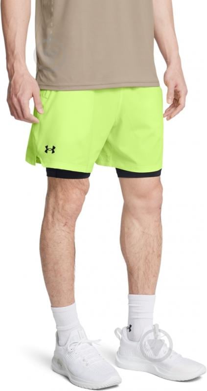 Шорты Under Armour UA VANISH WOVEN 2IN1 STS 1373764-304 р. M зеленый - фото 1