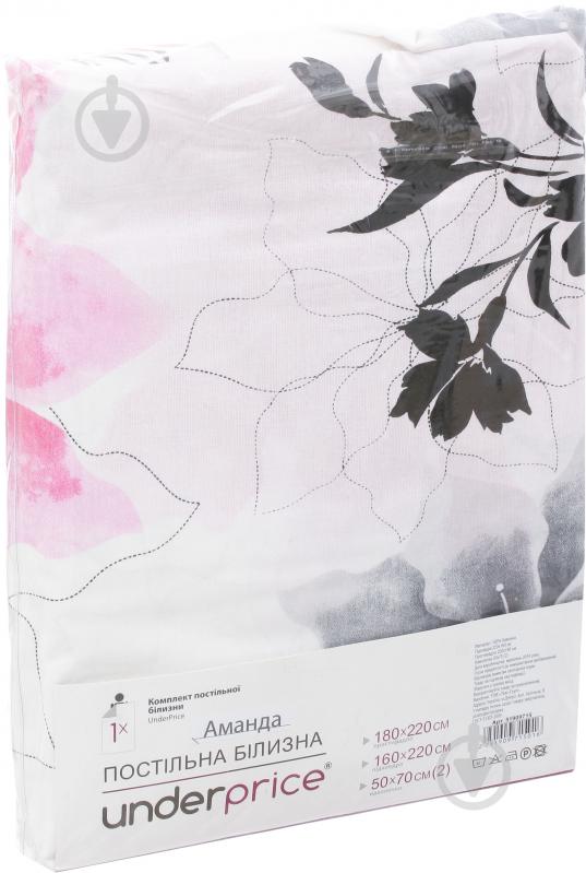 Комплект постельного белья Аманда 2 белый с рисунком UP! (Underprice) - фото 3 Комплект постельного белья Аманда 2 белый с рисунком UP! (Underprice) - фото 3