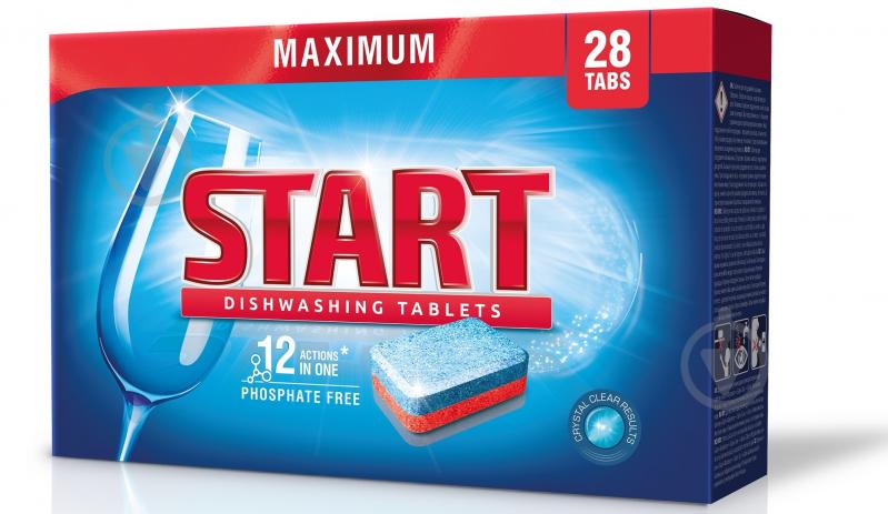 Таблетки для посудомоечных машин START Maximum 12 Actions in One 28 шт. - фото 1 Таблетки для посудомоечных машин START Maximum 12 Actions in One 28 шт. - фото 1