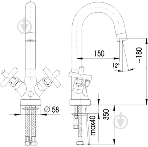Смеситель для кухни KFA Symetric 342-410-00 - фото 2