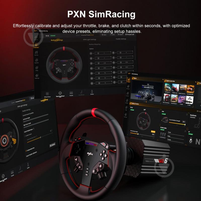Руль и педали PXN VD6 Bundle for PC - фото 7